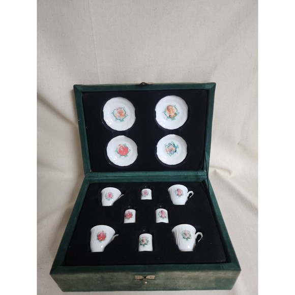 Vintage Chilton-Globe Holiday Barbie China Tea Dishes 1992-1995 COA In Box - Picture 1 of 16